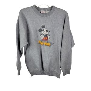 Vintage 90s Disney Mickey Mouse Catalog Womens Oversize Medium Gray Crewneck